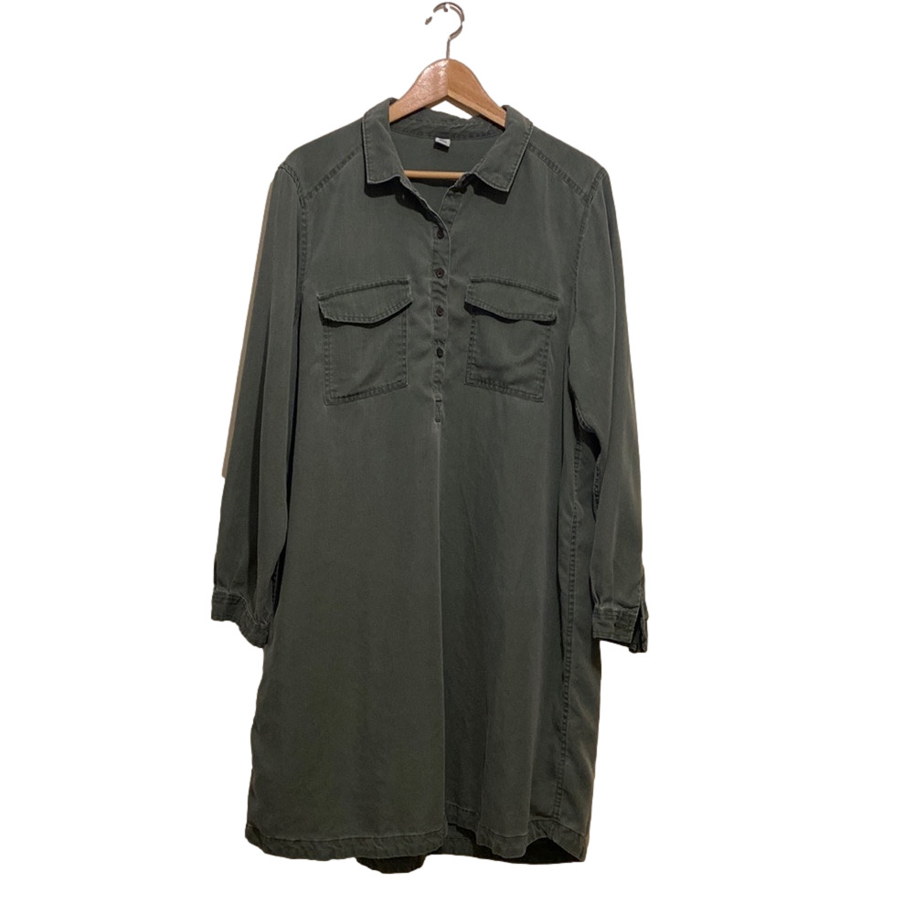 Old Navy tencel & lyocell green shirt dress. Size L